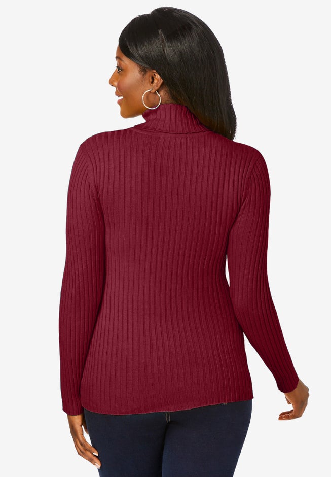 Ribbed Cotton Turtleneck Sweater image number 1