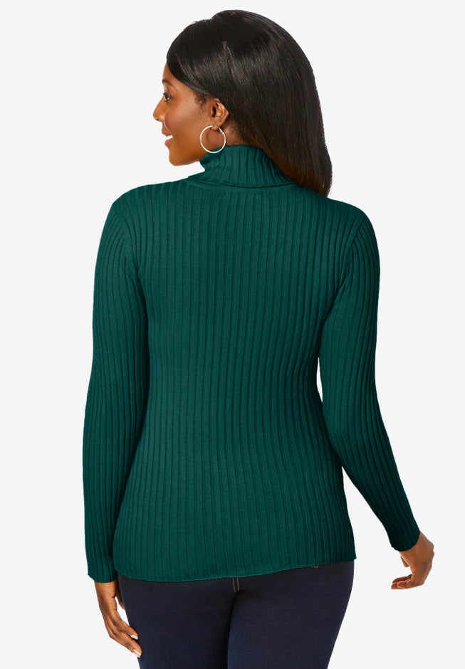 Ribbed Cotton Turtleneck Sweater image number 1