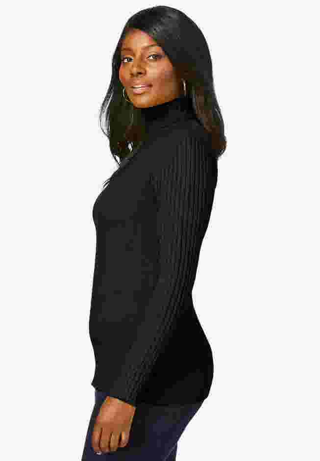 Ribbed Cotton Turtleneck Sweater image number 2