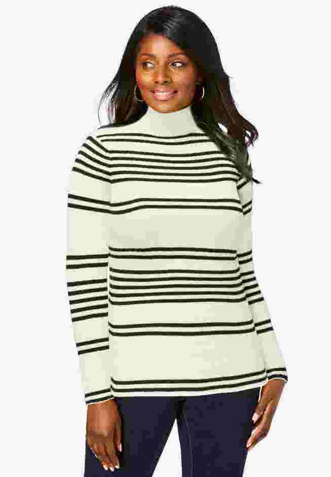 Ribbed Cotton Turtleneck Sweater image number 0