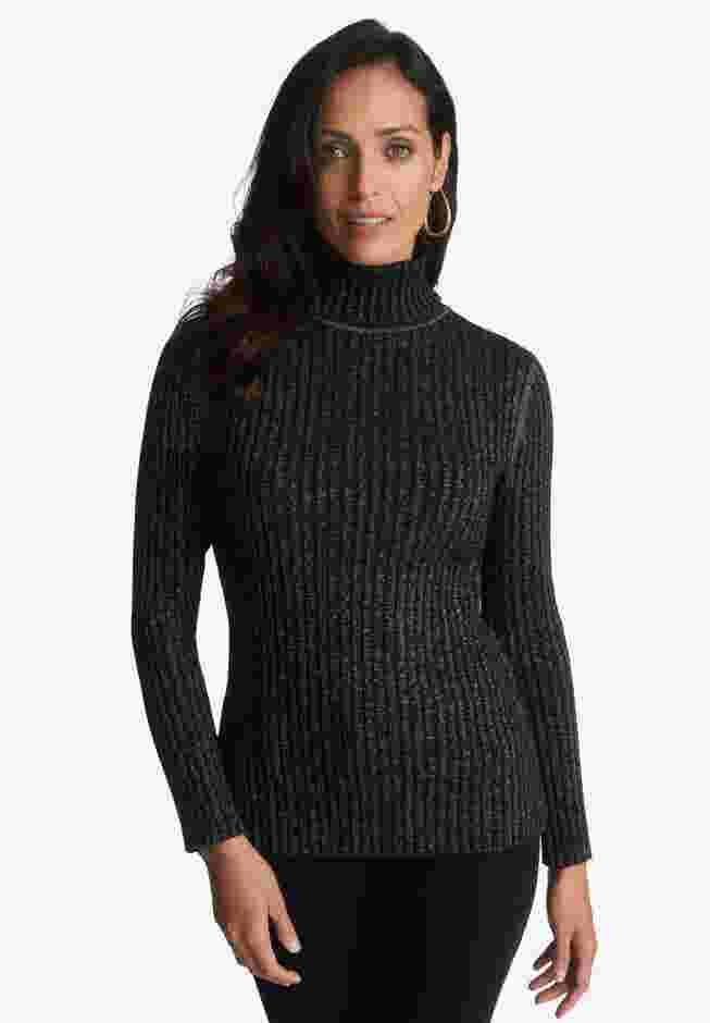 Ribbed Cotton Turtleneck Sweater image number 0