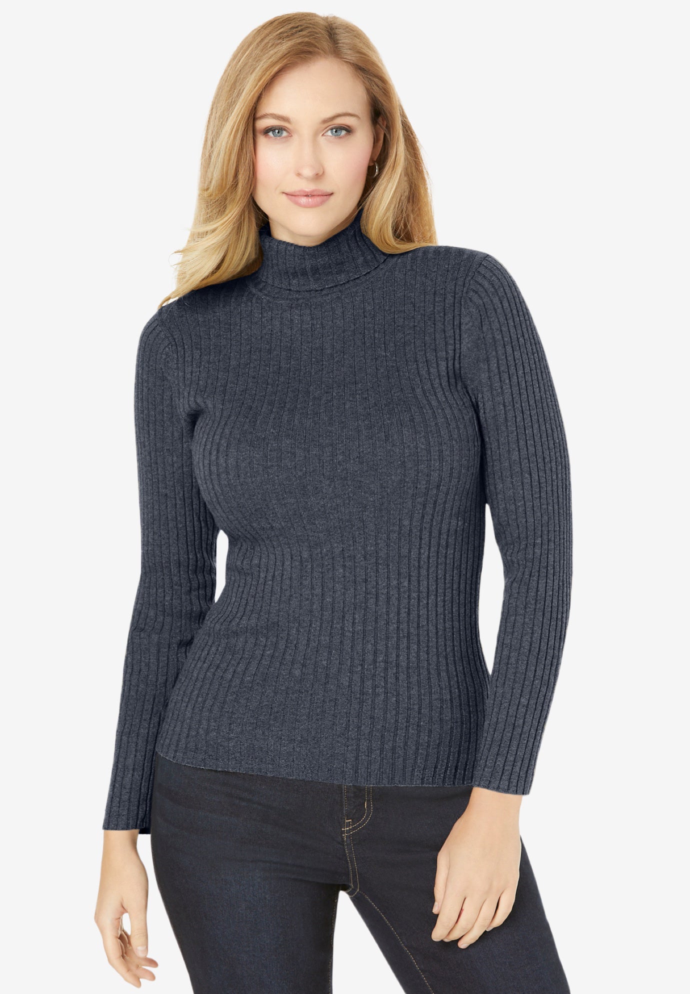 Ribbed Cotton Turtleneck Sweater image number 0