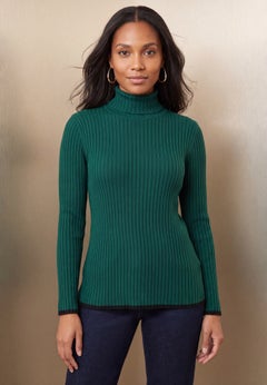 Ribbed Cotton Turtleneck Sweater