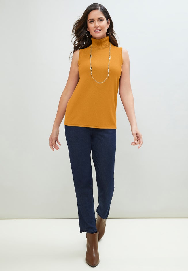 Carefree Cashmere Sleeveless Turtleneck Shell image number 1