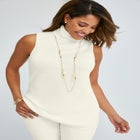 Carefree Cashmere Sleeveless Turtleneck Shell image number null