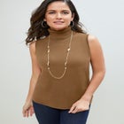 Carefree Cashmere Sleeveless Turtleneck Shell image number null