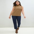 Carefree Cashmere Sleeveless Turtleneck Shell image number null