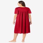 Short Silky Lace-Trim Gown image number 1