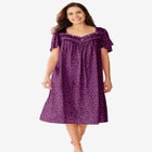 Short Silky Lace-Trim Gown image number null