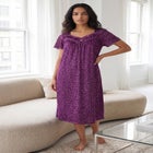 Short Silky Lace-Trim Gown image number 6