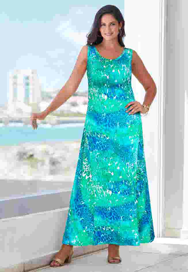Stretch Cotton Tank Maxi Dress image number 0