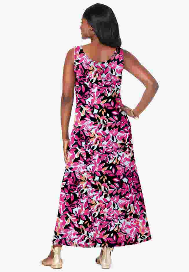 Stretch Cotton Tank Maxi Dress image number 1