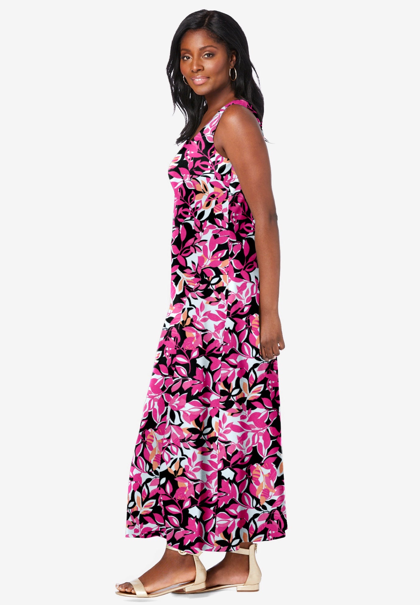 Stretch Cotton Tank Maxi Dress image number 2