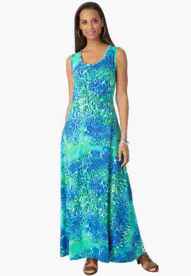 Stretch Cotton Tank Maxi Dress image number 0