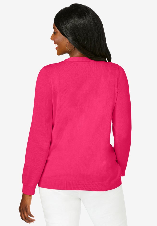 Crochet Button-front Cardigan image number 1