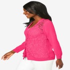 Crochet Button-front Cardigan image number null