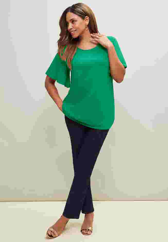 Stretch Knit Flutter Sleeve Tunic image number 3