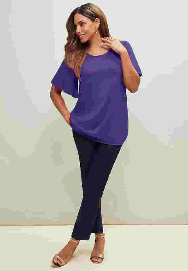 Stretch Knit Flutter Sleeve Tunic image number 3