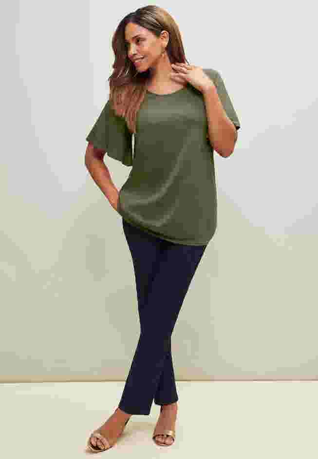 Stretch Knit Flutter Sleeve Tunic image number 1