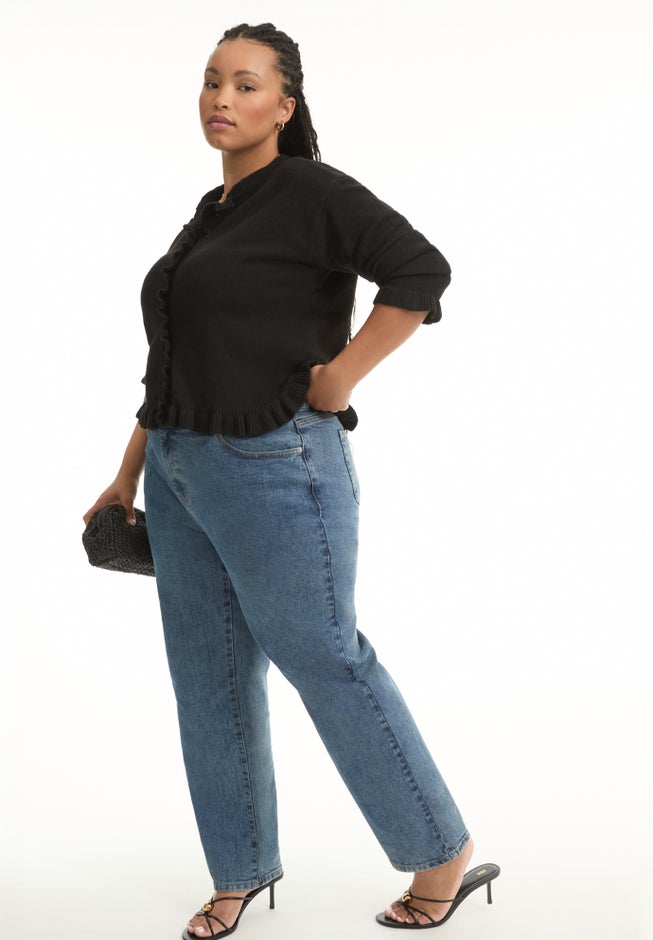 Curvie-Fit High-Rise Straight-Leg Stretch Jeans image number null