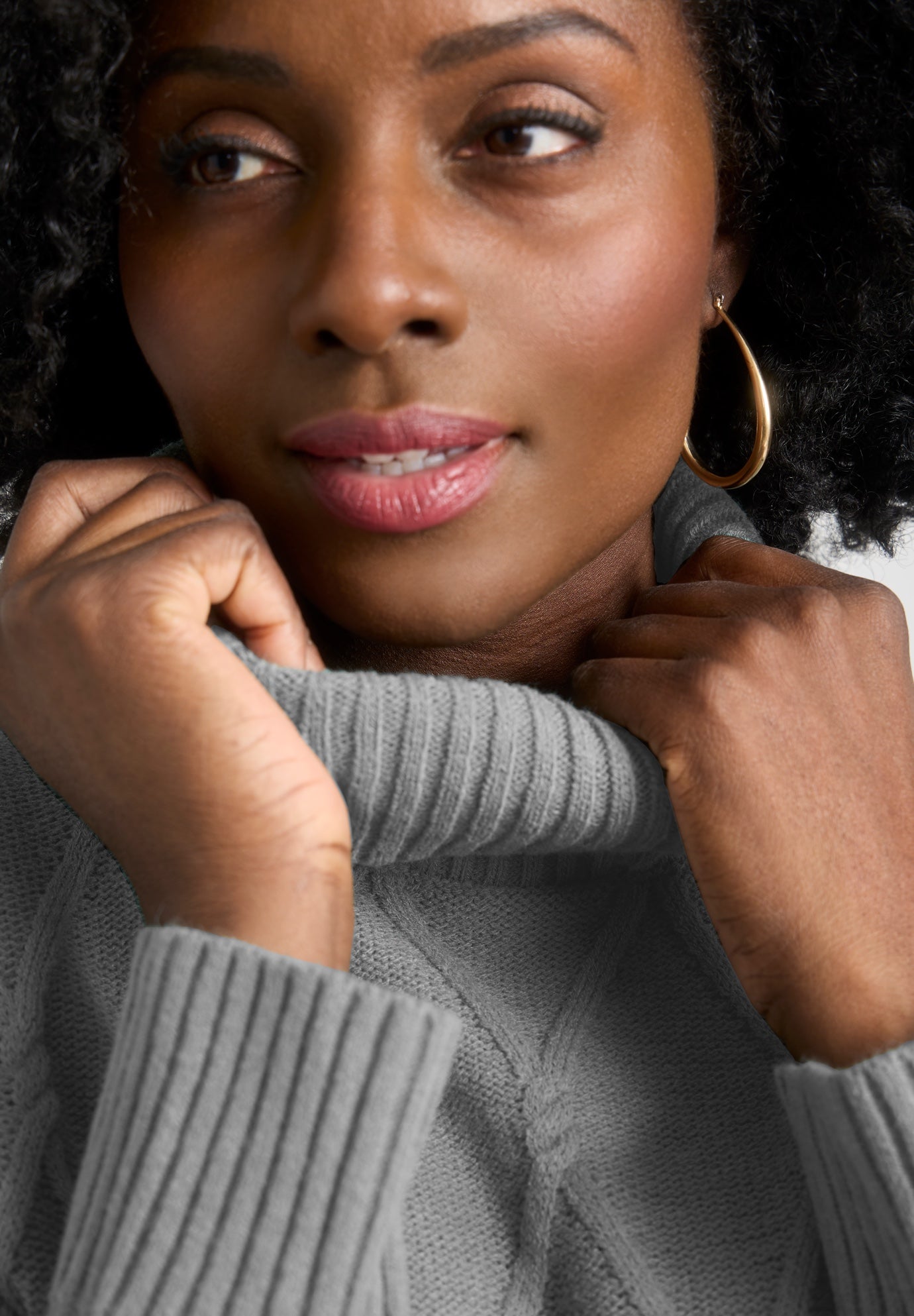 Cable Turtleneck Sweater image number 3