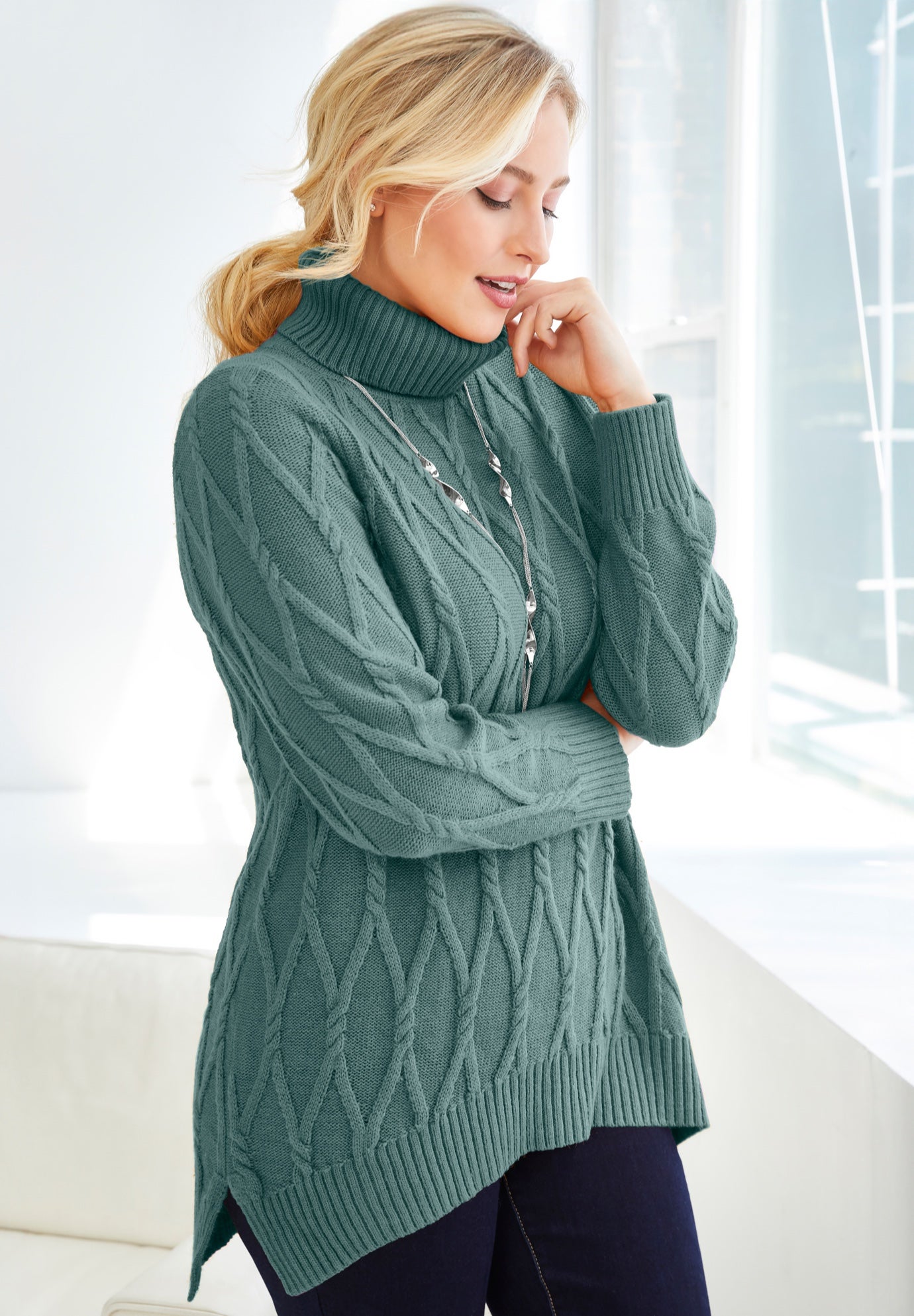 Cable Turtleneck Sweater image number 0