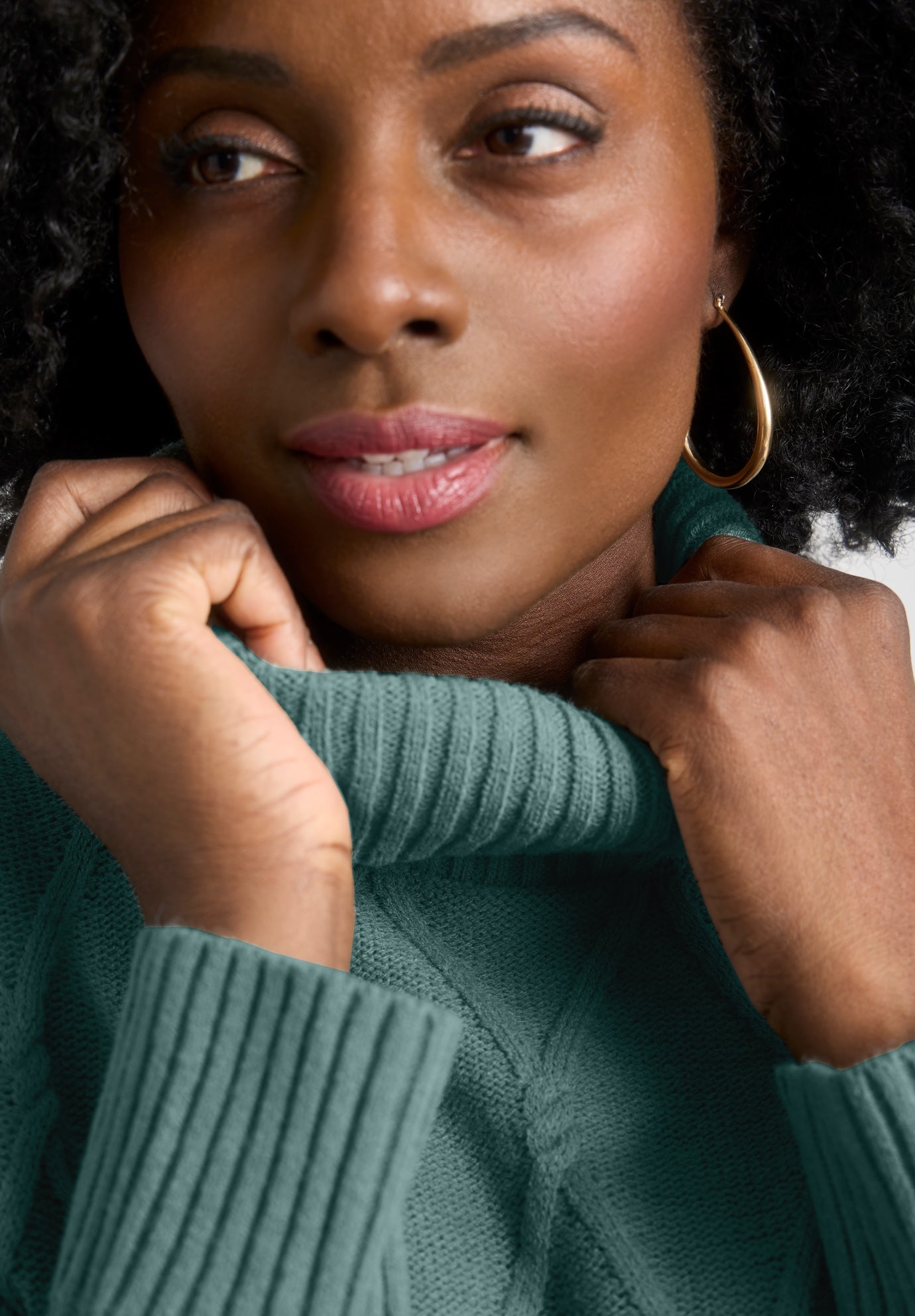 Cable Turtleneck Sweater image number 3