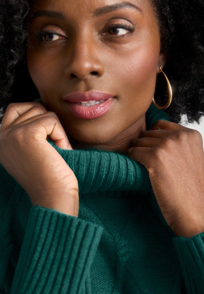 Cable Turtleneck Sweater image number 3