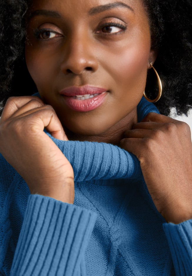 Cable Turtleneck Sweater image number 3