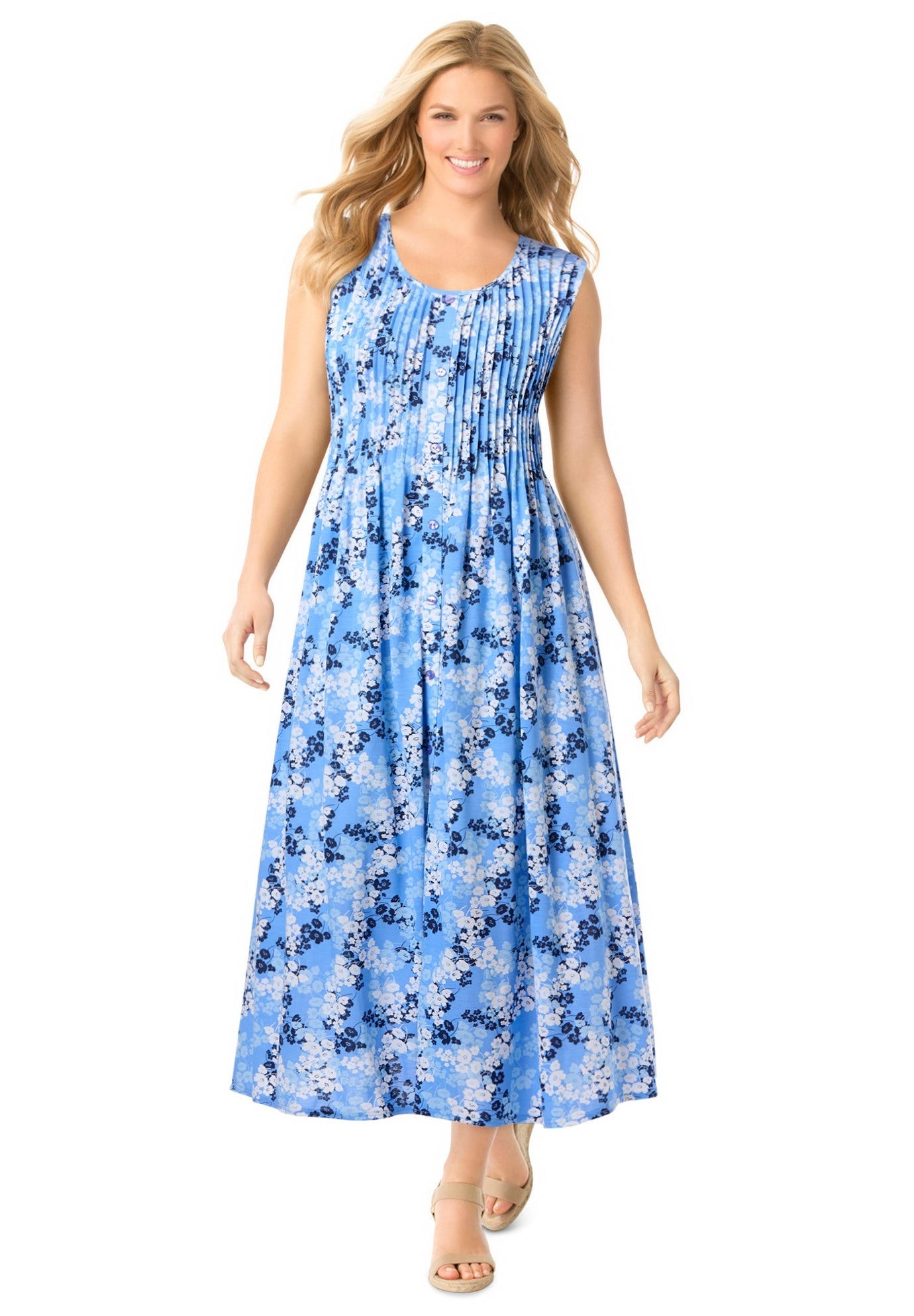 Pintucked Sleeveless Dress image number 0