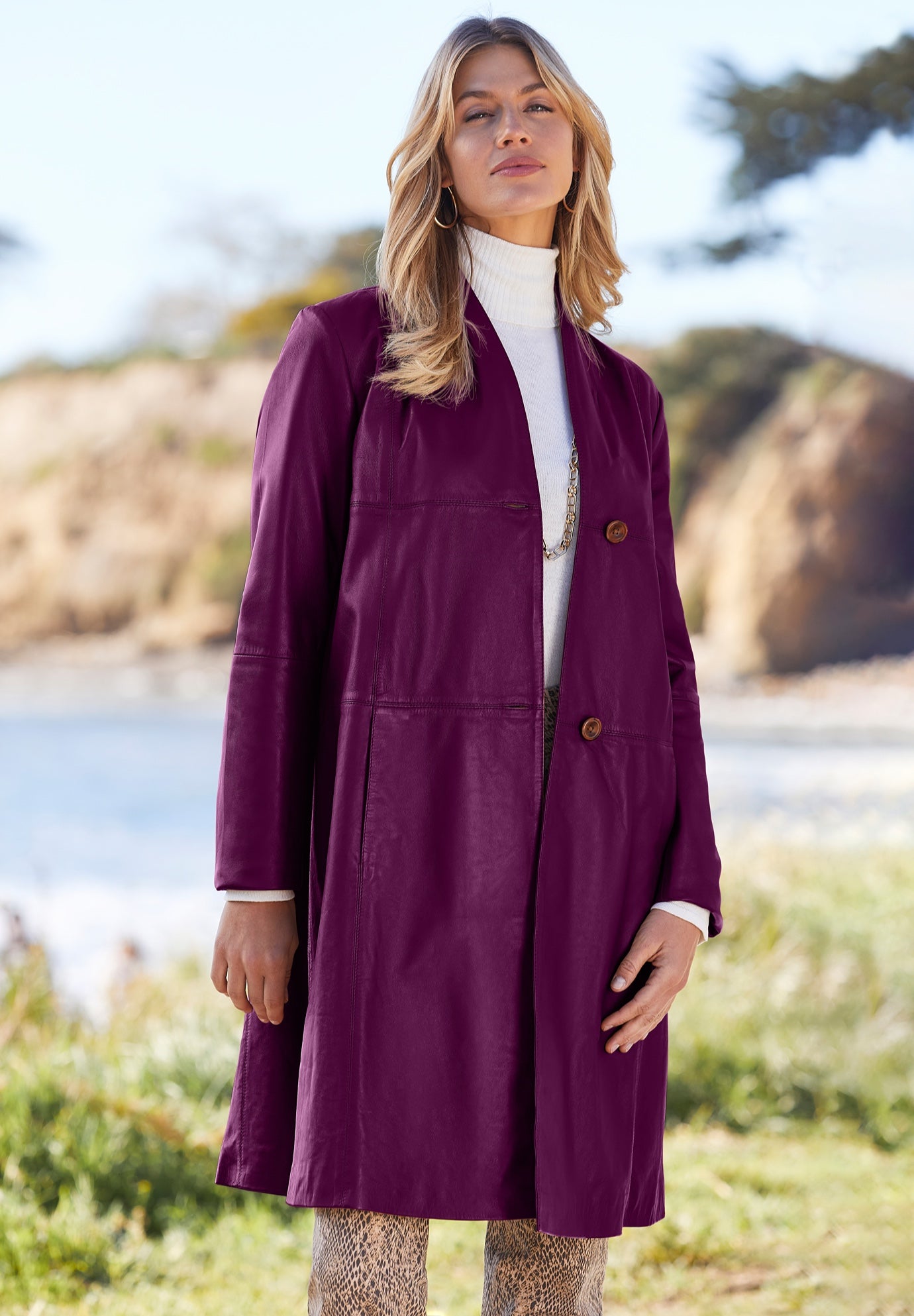 Leather Swing Coat image number 1