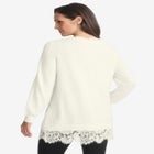 Lace Trim Pullover Sweater image number null