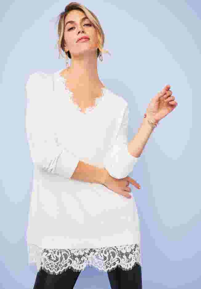Lace Trim Pullover Sweater image number 5