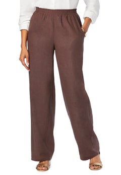 Lightweight Linen-Blend Straight-Leg Pants