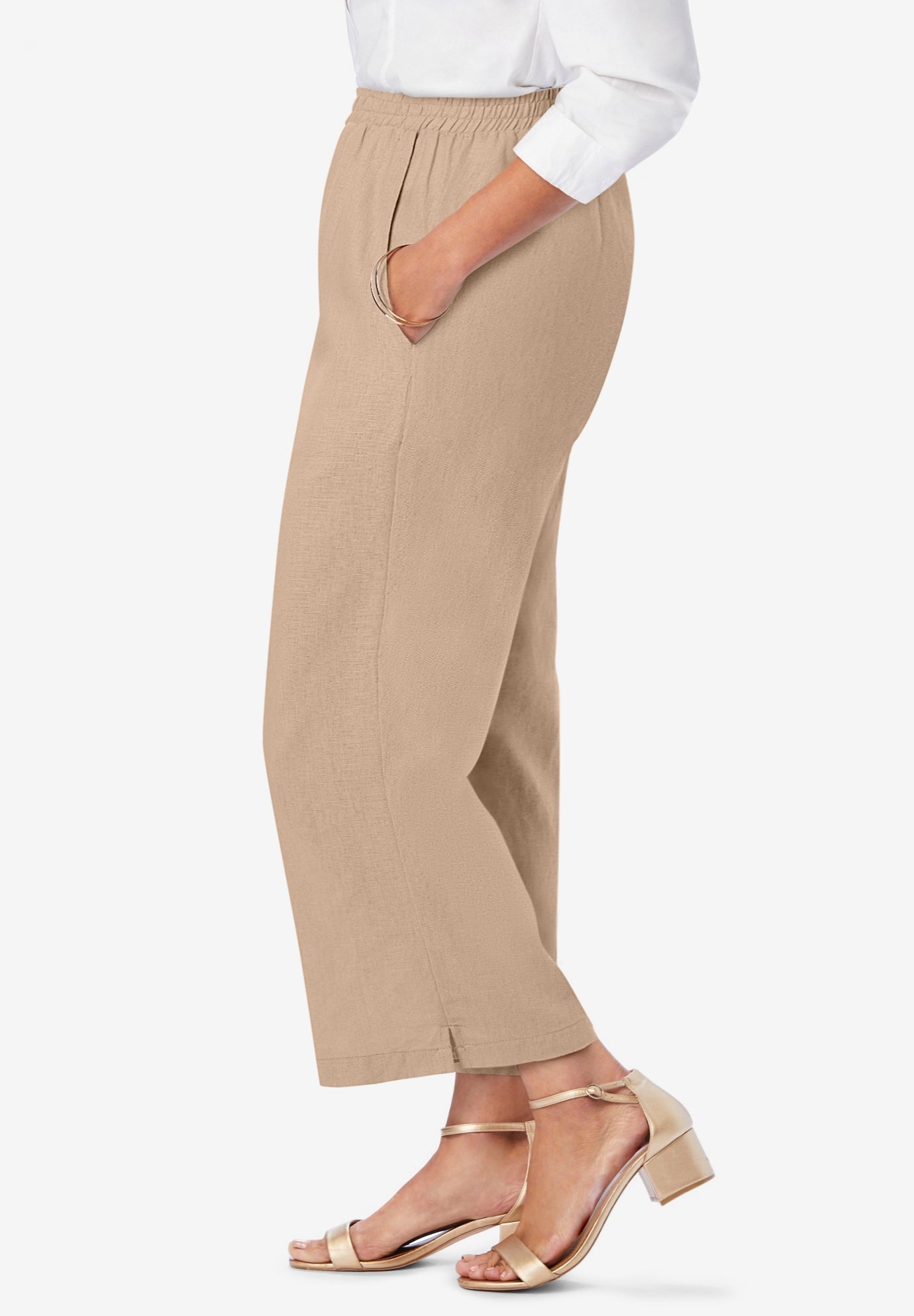 Wide Leg Linen Crop Pant image number 2