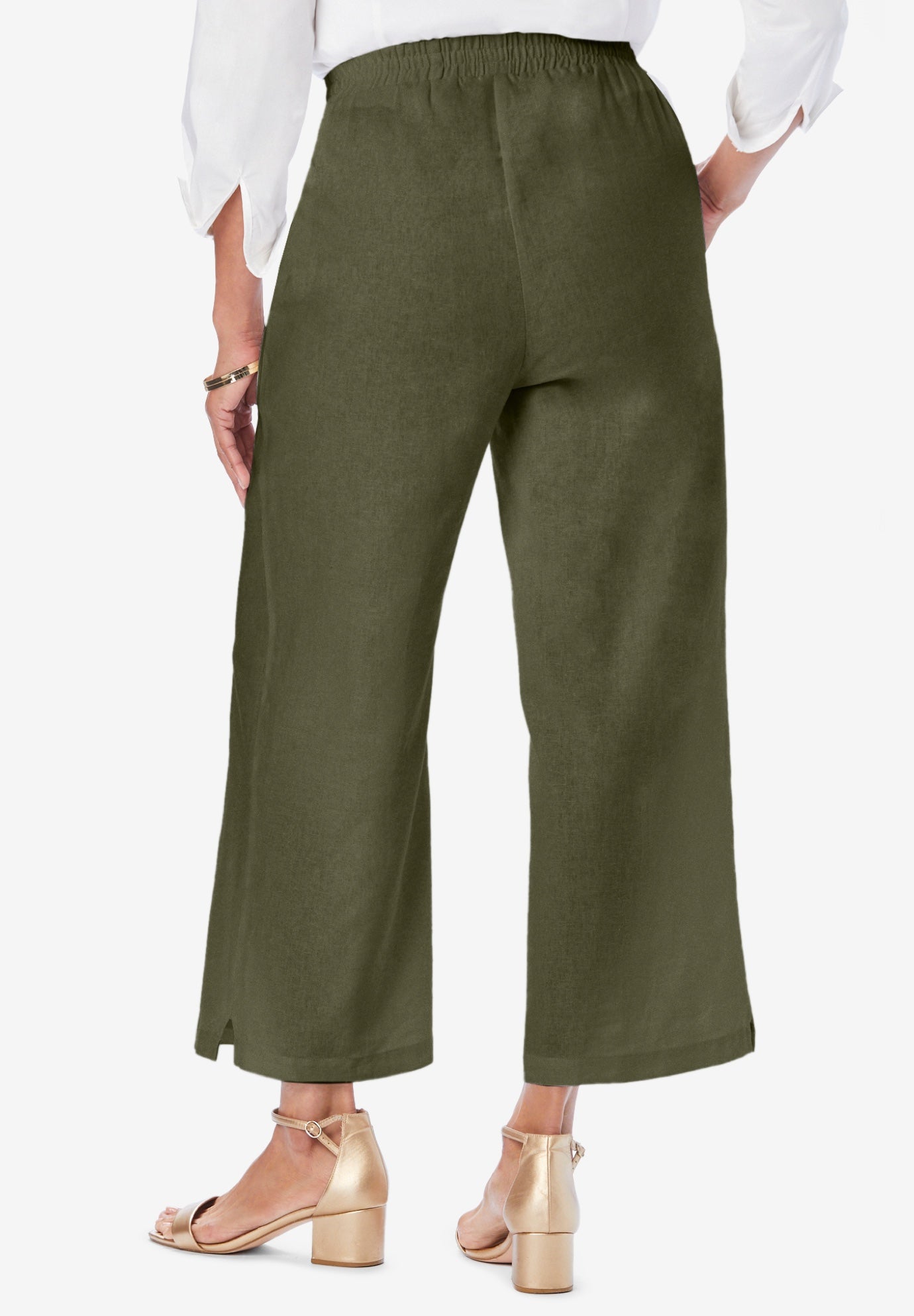Wide Leg Linen Crop Pant image number 1