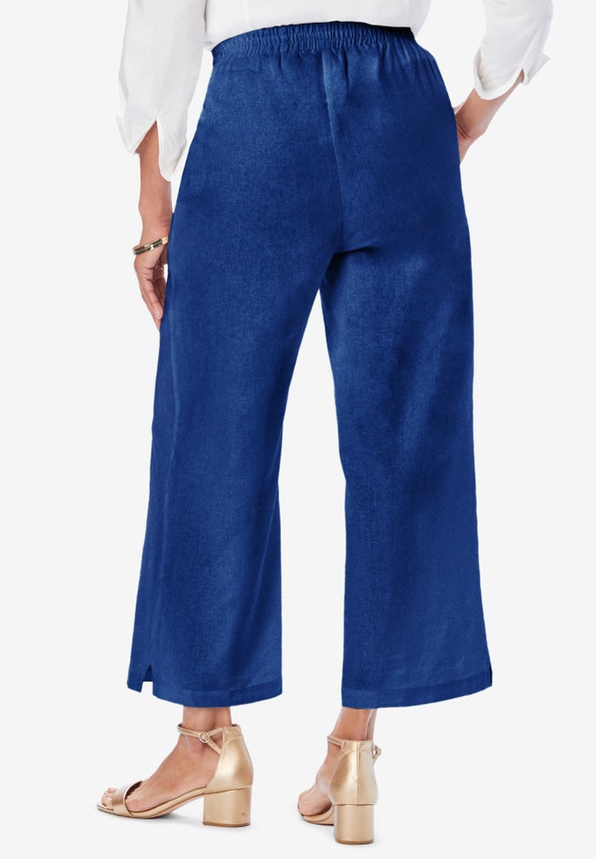 Wide Leg Linen Crop Pant image number 1