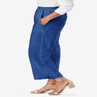 Wide Leg Linen Crop Pant image number null