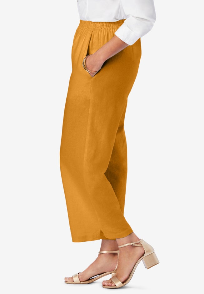 Wide Leg Linen Crop Pant image number 2