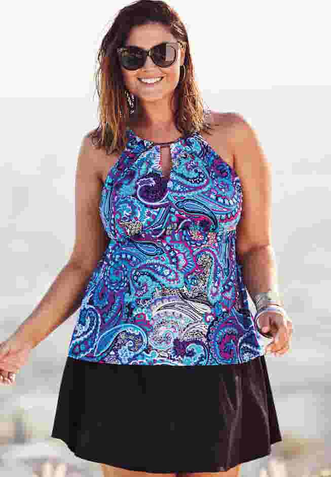 Keyhole Tankini Swim Top  image number 1