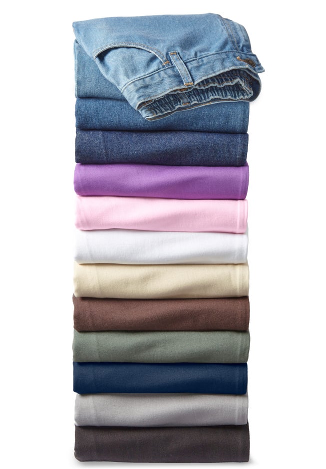 Perfect All-Cotton Back-Elastic Denim Jeans image number 7