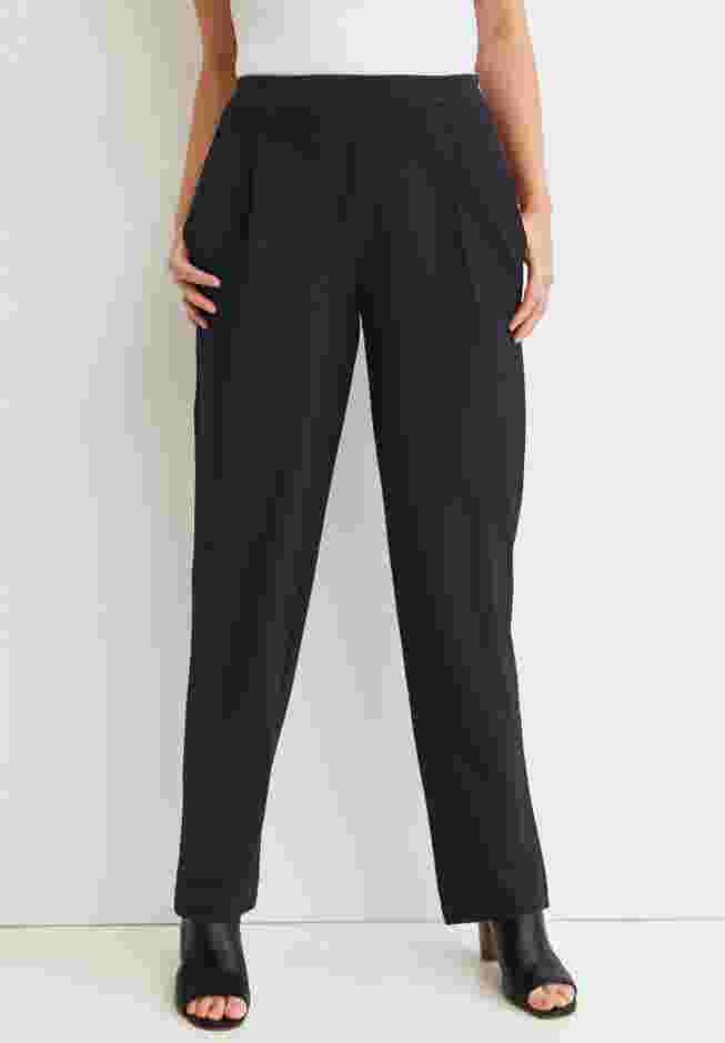 Stretch Knit Crepe Straight Leg Pants image number 3