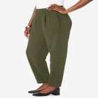 Stretch Knit Crepe Straight Leg Pants image number null