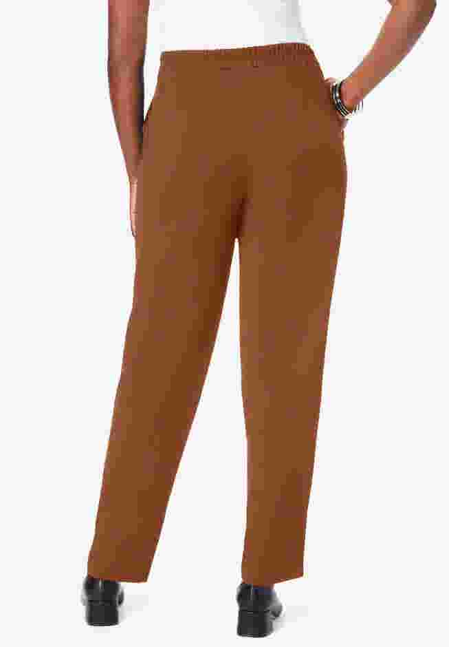 Stretch Knit Crepe Straight Leg Pants image number 2