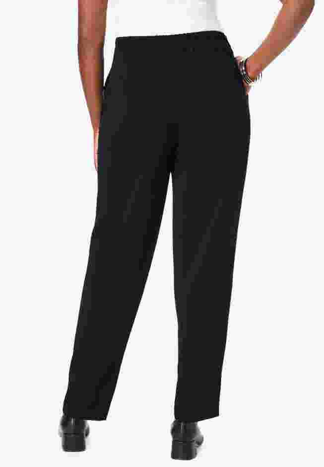 Stretch Knit Crepe Straight Leg Pants image number 2