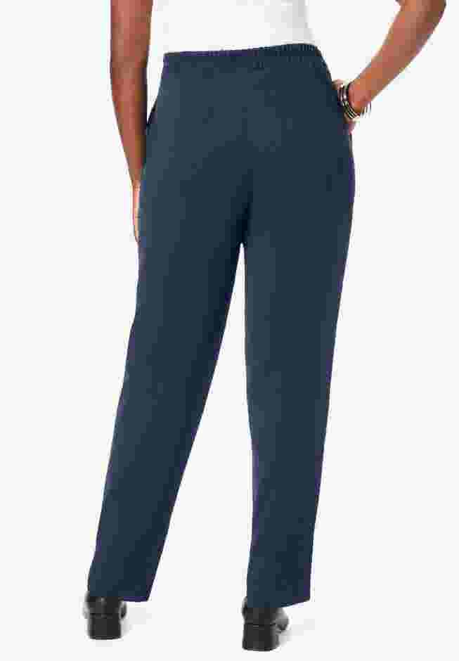 Stretch Knit Crepe Straight Leg Pants image number 2