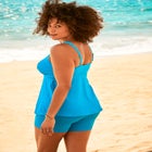 Faux-Wrap Sweetheart Tankini Top image number null