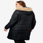 Plus Size Knee Length Puffer Coat image number 1