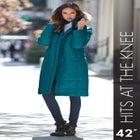 Plus Size Knee Length Puffer Coat image number 2
