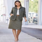 Stretch Cotton Chino Skirt image number null